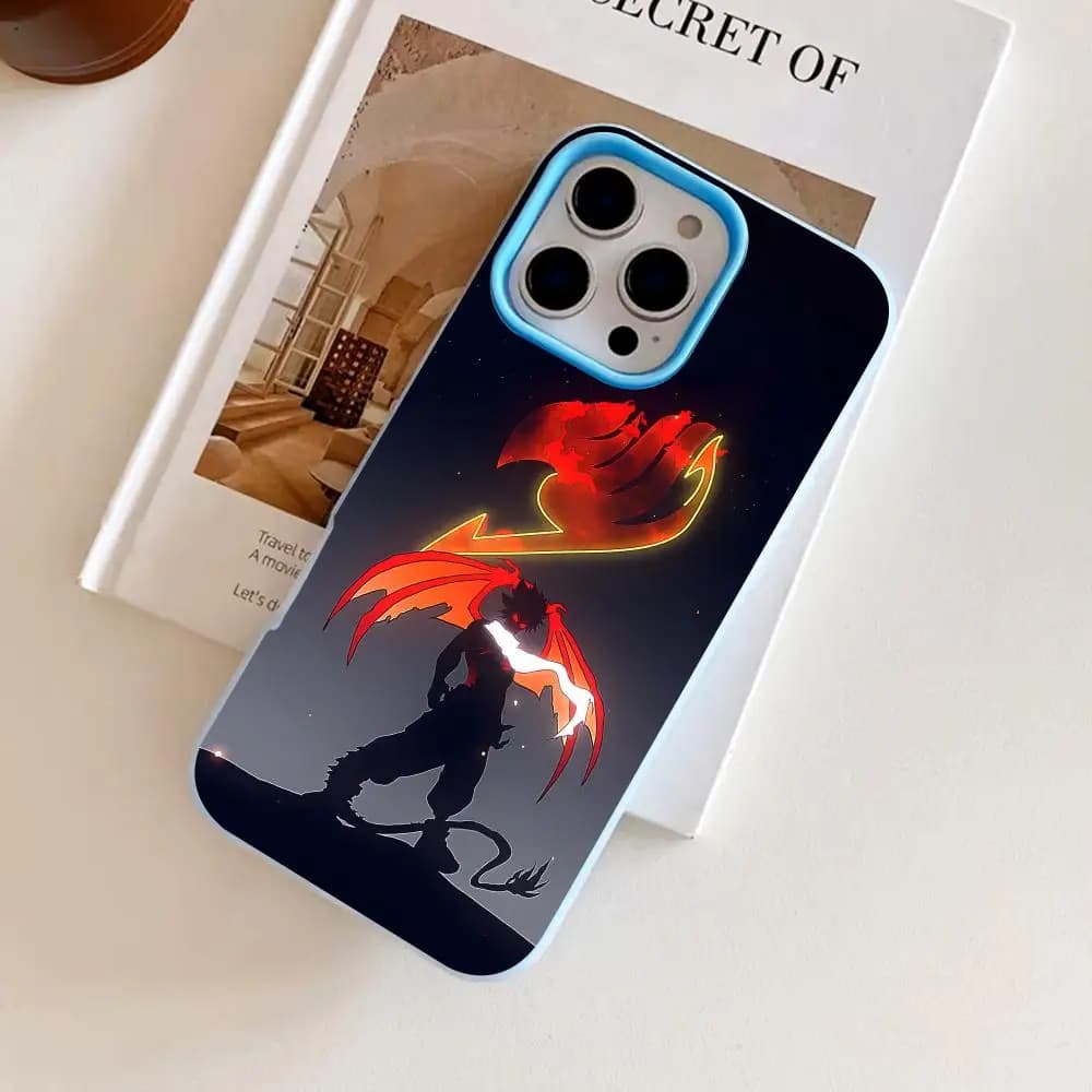 Fairy Tail Natsu Phone Case for iPhone 18 17 16 15 14 13 12 11 Air Pro Max Plus Jelly Dual Layer Light Blue Cover