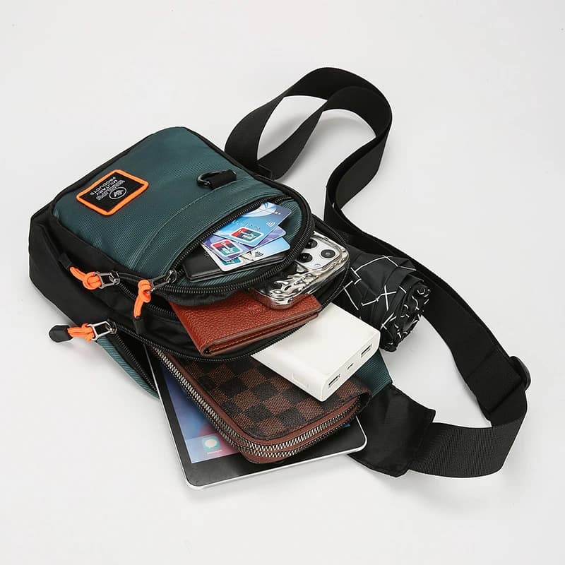 Borsa a tracolla casual da uomo in nylon, piccola borsa a tracolla per corsa e ciclismo, marsupio sportivo da esterno, borsa a tracolla da viaggio, marsupio porta telefono
