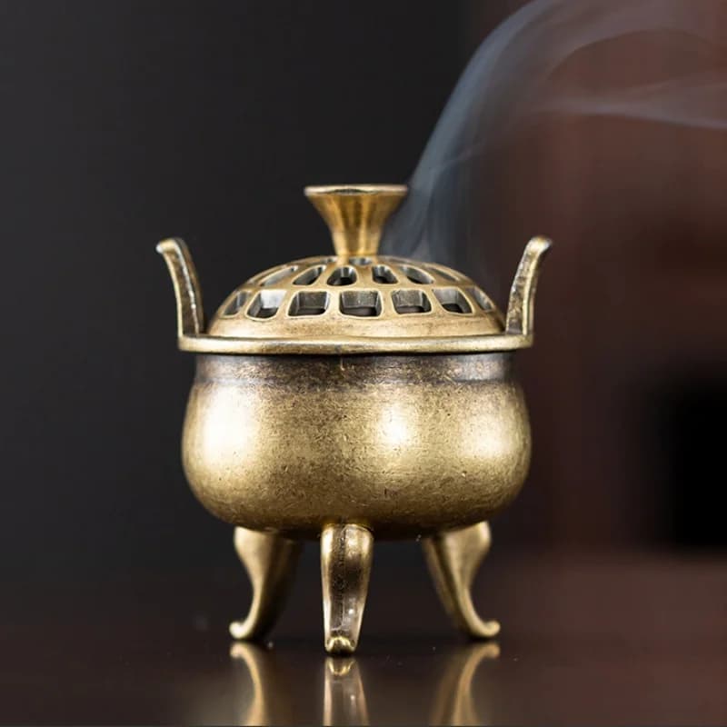Nuovo Bruciatore di Incenso in Lega a Forma di Cammello, Porta Bastoncini Traforato a Quattro Gambe, Mini Censiere per Legno di Sandalo, Decorazione per la Casa