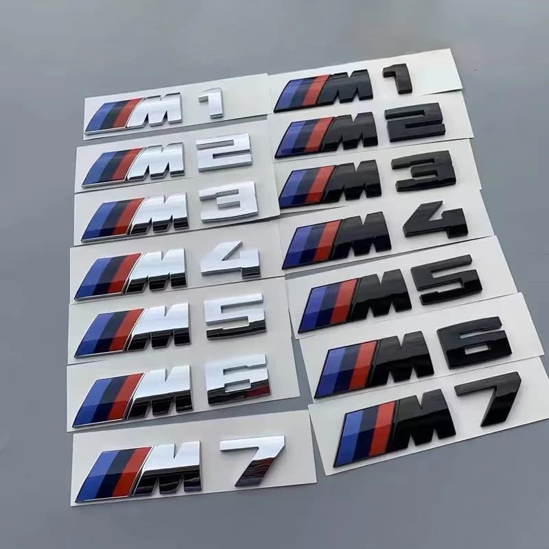 3D Emblem Car Fender Side Rear Trunk Badge M Logo Sticker Number Decal For BMW M1 M2 M3 M4 M5 M6 M7 Performance Auto Accessories