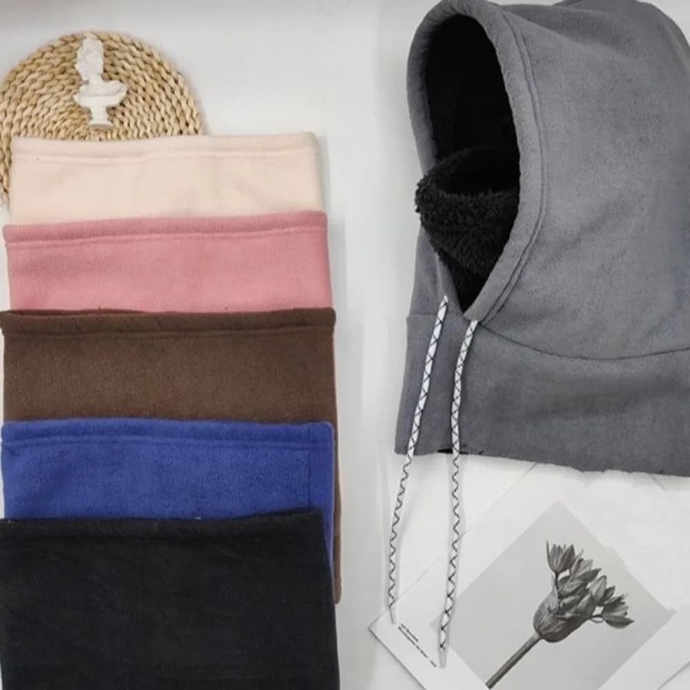 Cappello Casual 3 in 1 con Cappuccio e Protezione per le Orecchie, Sciarpa Invernale Antivento in Morbido Velluto per Ciclismo