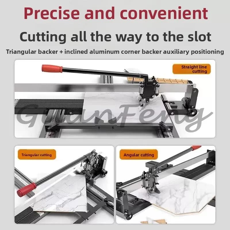Manual Ceramic Tile Pusher, High-Precision Floor Tile Cutting Machine, All-Steel Construction with Laser & Magnetic Positioning