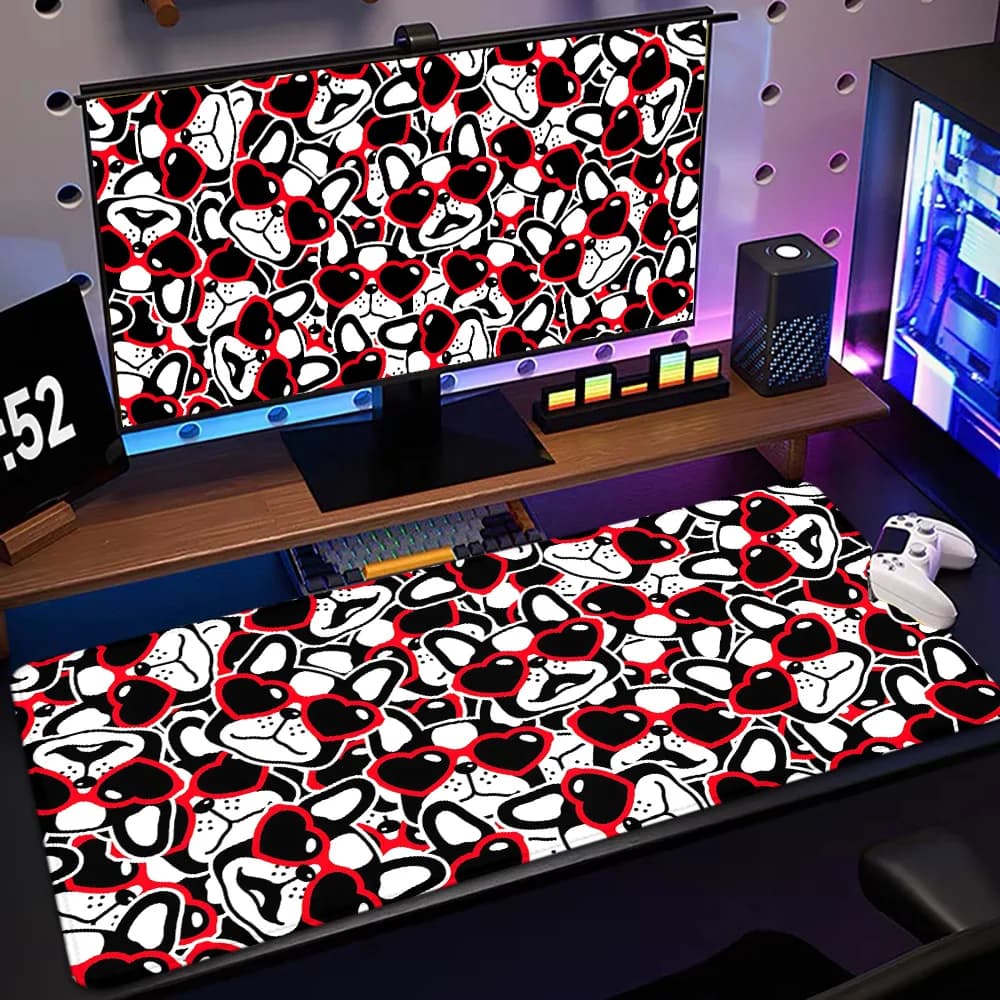 Mosepad Love Dog Tappetino per computer rotondo e piatto Turtle Accessori da scrivania Tappetino per mouse per PC Gamer Tappetini da gioco Mousepad Decorazione per tavolo