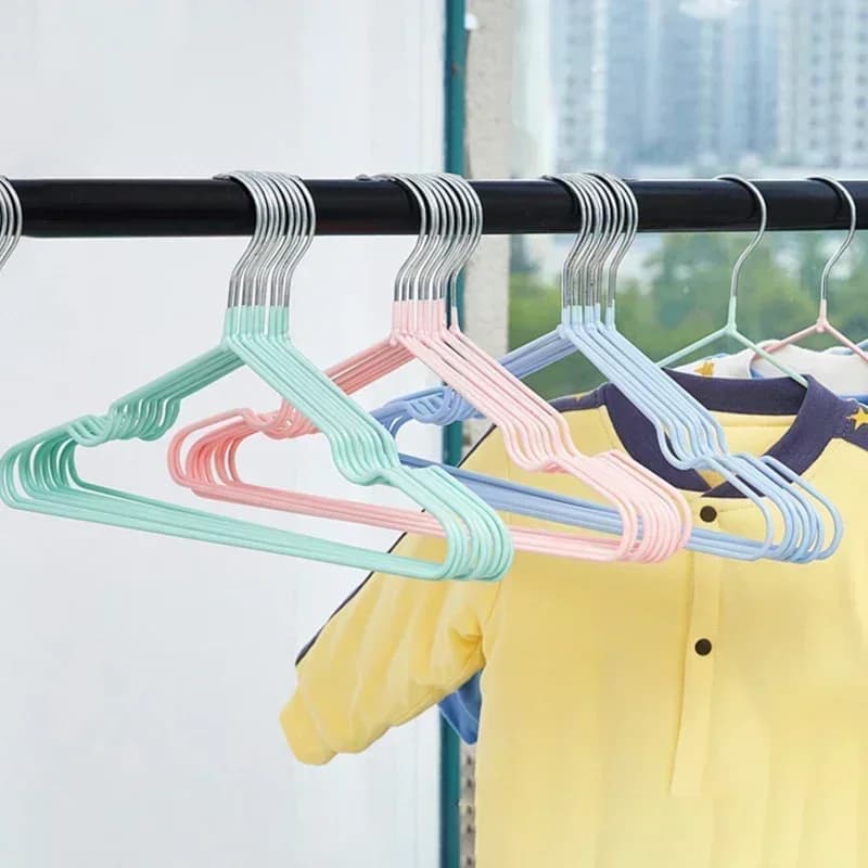 Clothes rack 30 cm, non-slip, rubber-coated, PVC-coated metal coat hangers, baby clothes hangers, dorm coat hangers, clothes hangers for organizing your clothes at home