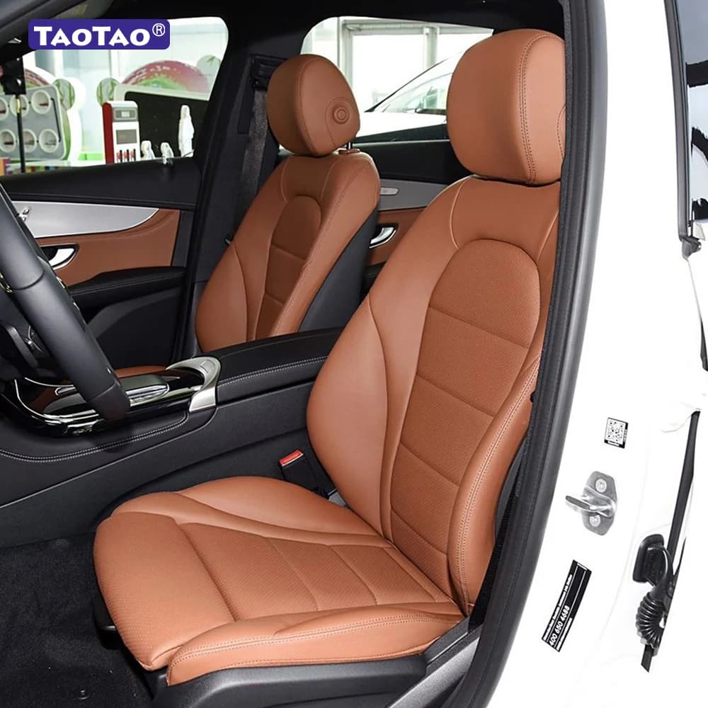 For Mercedes Benz GLC 2015 2016 2017 2018 2019 2020 2021 2022 Custom Fitted Artificial Leather Car Seat Covers Set Accessories