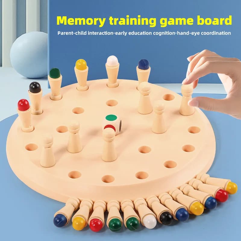 Gioco di Memoria in Plastica ABS, Giocattolo Educativo Montessori per Bambini dai 3 Anni in su, Gioco da Tavolo con Dadi e Bastoncini