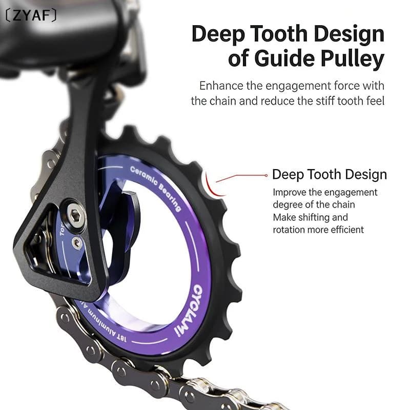 Kit di Aggiornamento Puleggia Eccentrica Cava 18T con Cuscinetti per Deragliatore Posteriore Bici da Corsa R8000 R7000 DIY [ZYAF]