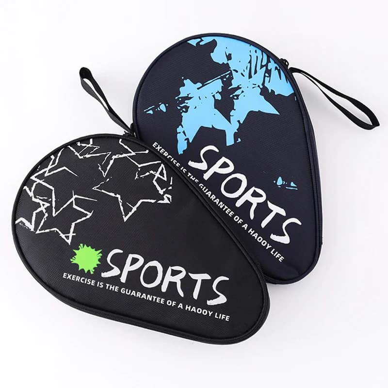 Borsa per racchetta da ping pong portatile Borsa per mazza in tessuto Oxford impermeabile Custodia per racchette da tavolo in spugna per 2 pezzi Racchette Palline da paddle Stora