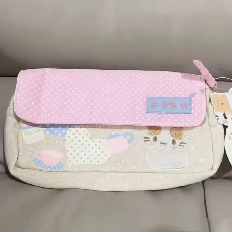Kawaii Masyumaro Fluffy Fuwa Nyanko Cat Astuccio per la scuola Carino Astuccio per matite Organizzatore di immagazzinaggio Borsa per trucco Borse per cosmetici Regalo