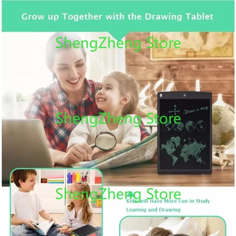 Tablet da scrittura multifunzione con aggiornamento LCD da 12 pollici Tappetino per mouse 3 in 1 Righello Disegno Doodle Board Tappetini per scrittura a mano
