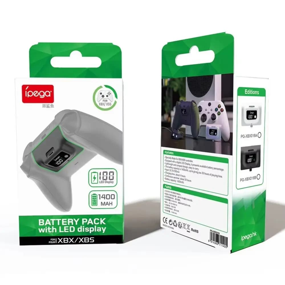 Batteria per gamepad wireless da 1400 mAh compatibile con accessori di gioco ricaricabili Display digitale per Xbox Series X/Xbox Series S