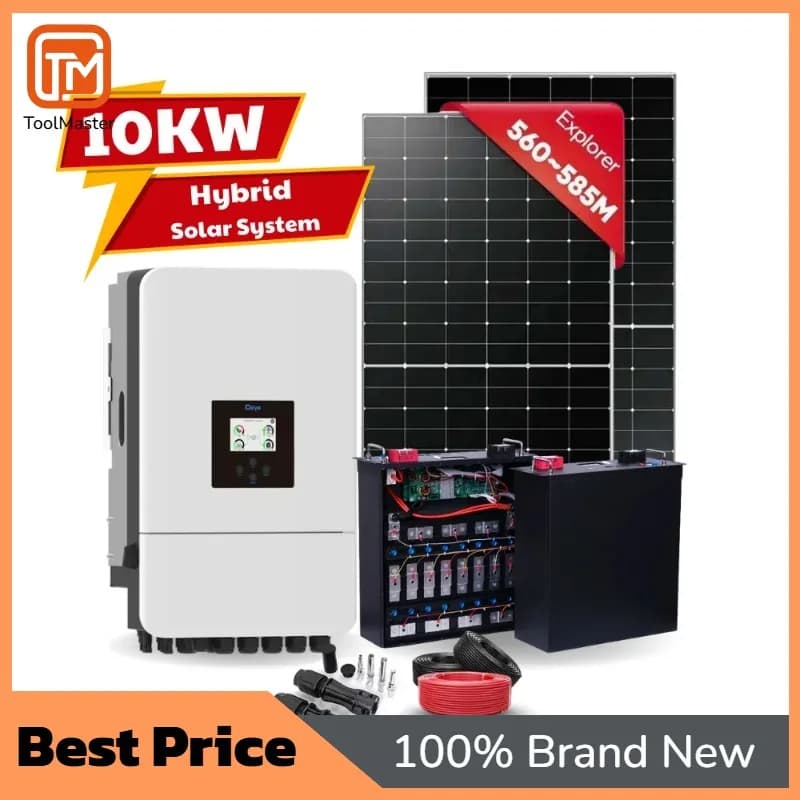 【Hot Sale】10KW Solar System Deye 3 Phase Hybrid 10KW Inverter Support 15KWh Rack Battery Mono Solar Panel Full Set Kit