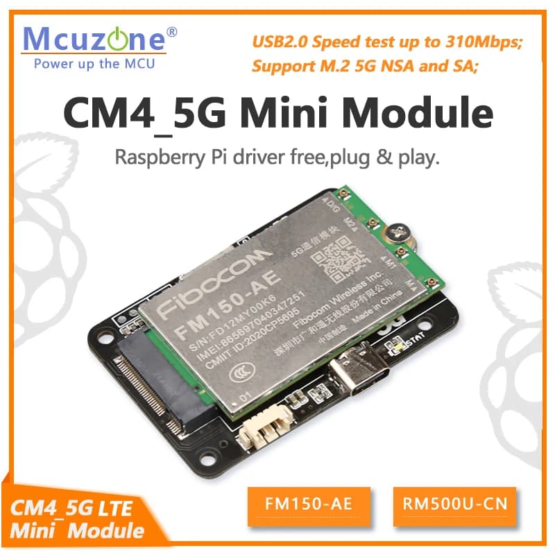 Raspberry Pi cm4 _ 5g LTE Mini modulo openwrt ubuntu driver gratuito FM150 RM500U RM500Q SSH RPi 4B eSIM