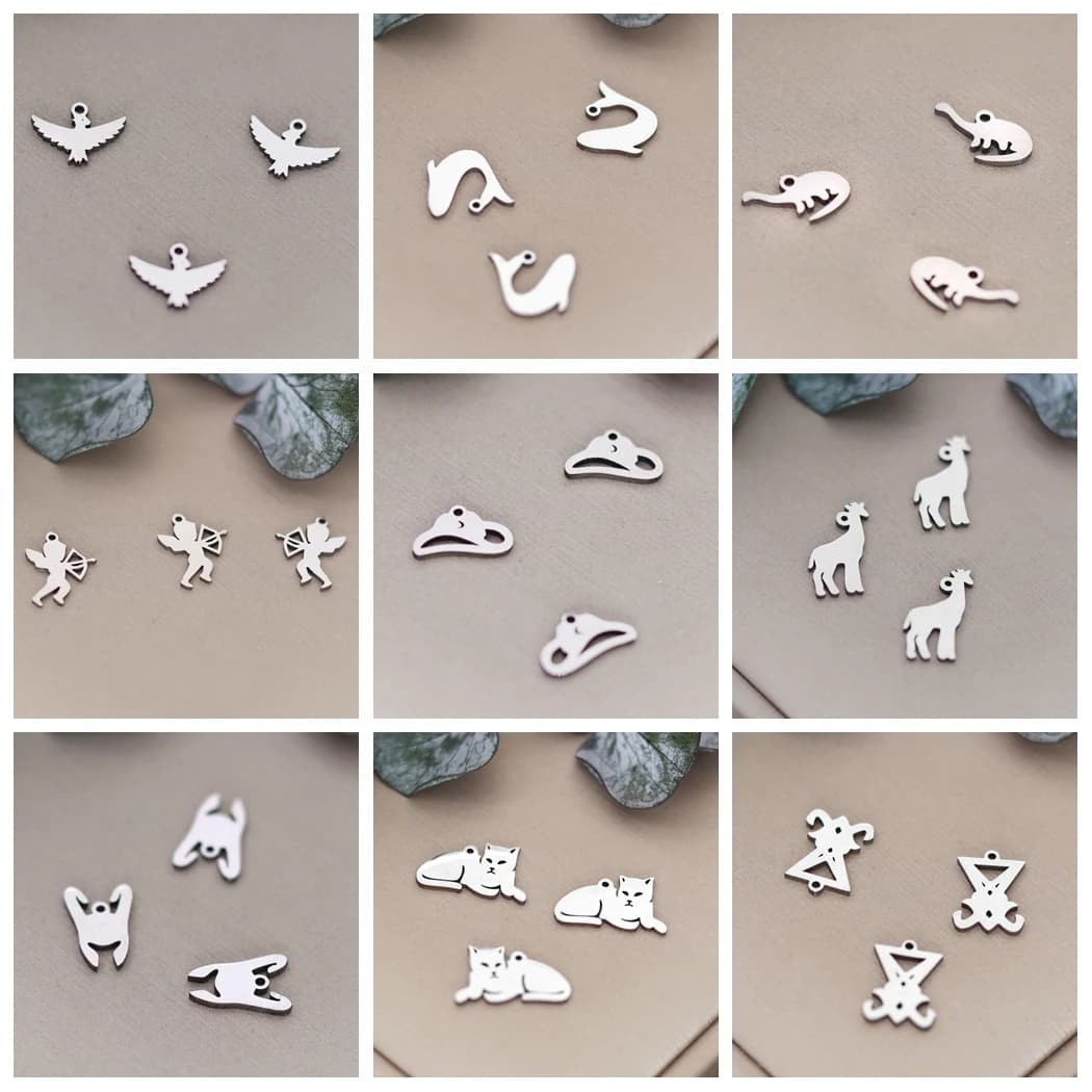 3 pezzi ciondoli in acciaio inossidabile dinosauro Rugby Shark Phoenix freccia di cupido ciondolo gioielli fai da te che fanno orecchini collana braccialetto