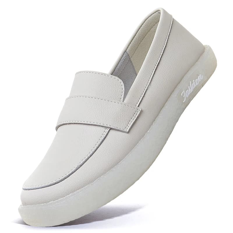 Mocassini da Donna Primavera Estate, Punta Tonda, Scarpe Basse Casual, Morbida Pelle di Vacchetta, Antiscivolo, Scarpe da Passeggio da Donna, Taglie Grandi, Zapatos Mujer