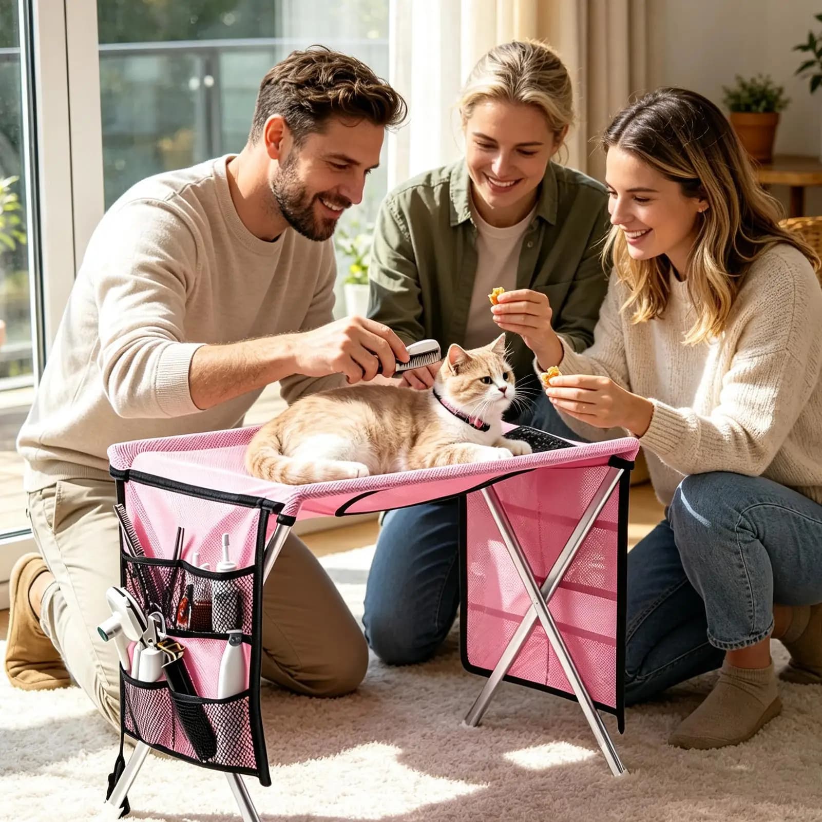 Pet Grooming Hammock 30lbs Weight Capacity Cat Clipping Table Harness Dog Anti-Scratch Clipping Hammock For Home Indoor