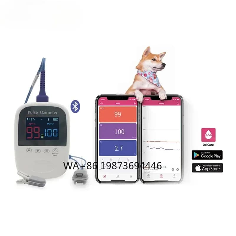 Cheap Veterinary Medical Bluetooth Pulse Oximeter for Free App Equipment for Veterinary Use