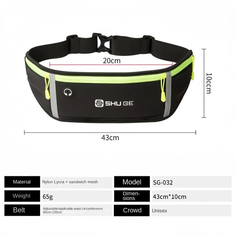 Marsupio specifico da corsa, marsupio sportivo fitness ultrasottile con tre tasche elastiche e aderenti, essenziale per il fitness
