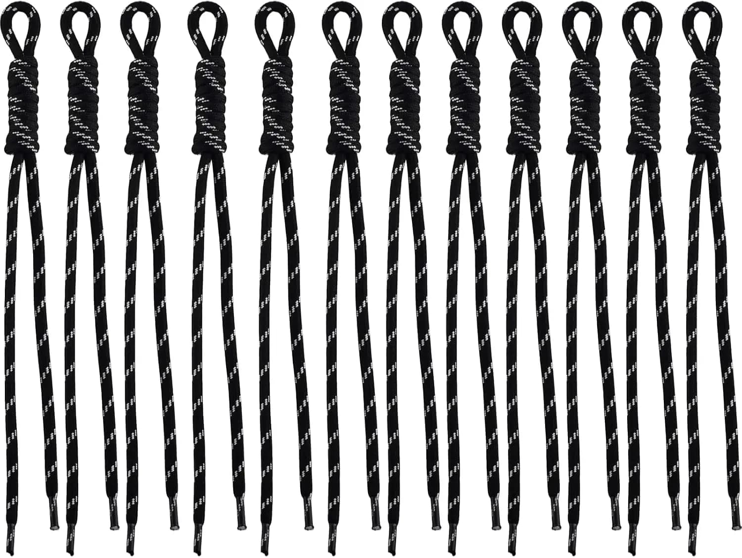 Paracord Keychain Paracord Bag Charm 12pcs Braided Nylon Rope Keychain Cord for Bag Purse Backpack Handbag