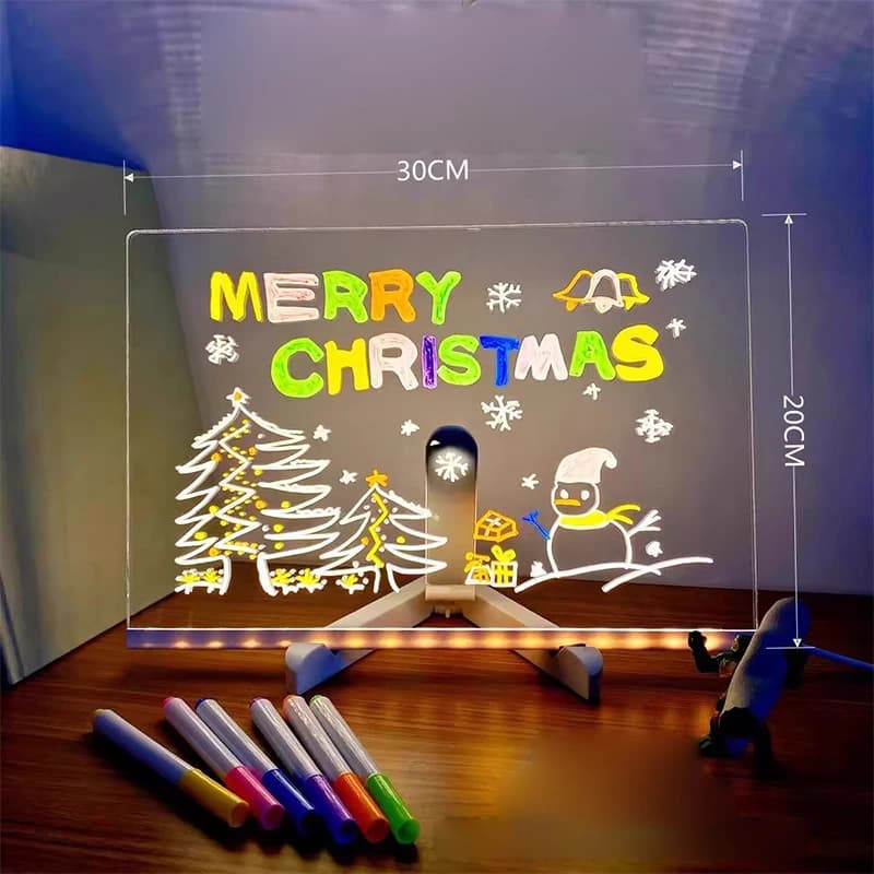 Tavolo da disegno per bambini Magic Glow: tavoletta LCD riutilizzabile, tappetino per scarabocchi illuminato cancellabile per bambini dai 3 ai 6 anni in su. Tabellone menu giocattolo educativo divertente
