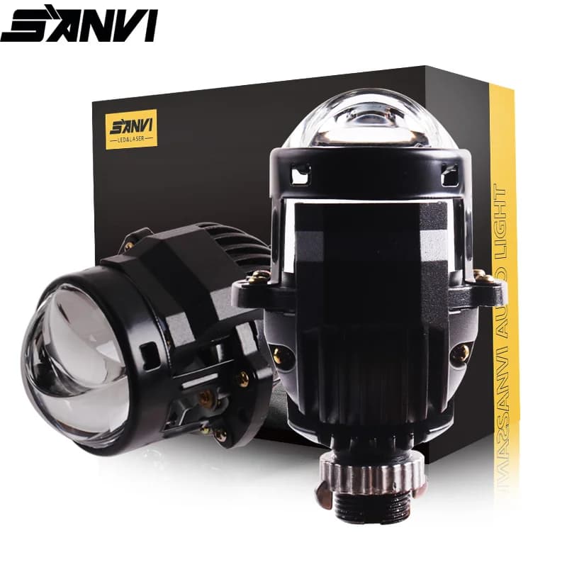 SANVI 2.5 pollici 85W Bi LED Angel Eyes proiettore LED luci ausiliarie H7 H4 H1 9005 9006 lenti a matrice di iperboloide faro