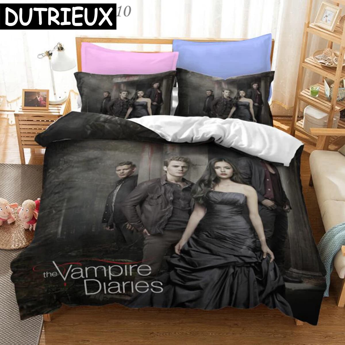 Set biancheria da letto con stampa The Vampire Diaries Set copripiumino con carattere 3D con federa Biancheria da letto Twin Full Queen King 02