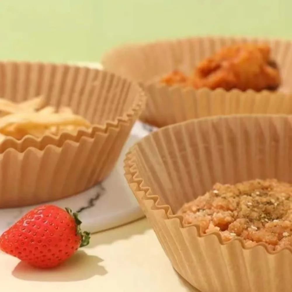 50/100 Pcs Oil-Proof Disposable Baking Paper Non-Stick Heat Resistant Oil-Absorbing Paper Round Square Air Fryer Paper Oven