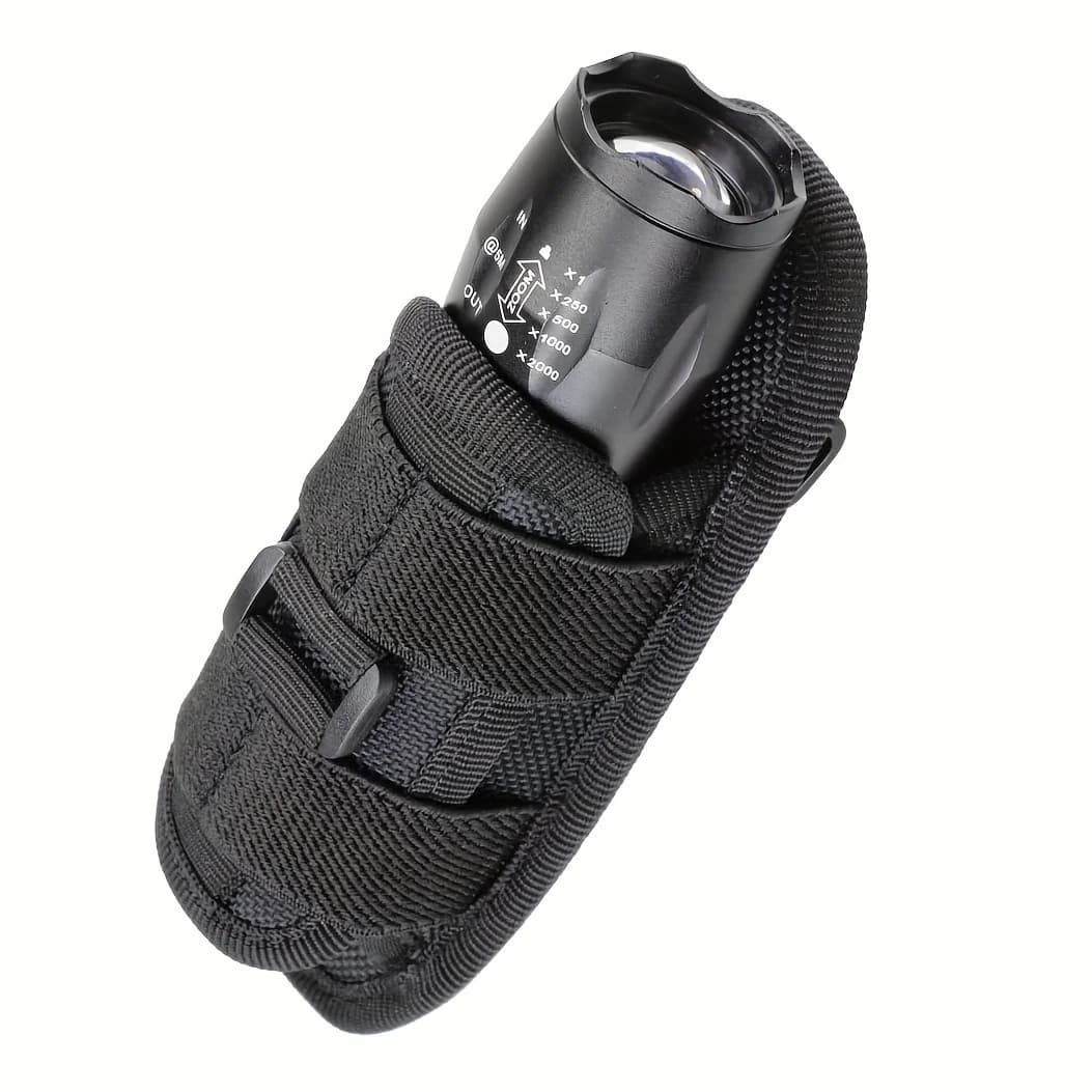 Fondina tattica per torcia tattica, clip da cintura con supporto girevole Custodia tattica per torcia con moschettone a 360 gradi