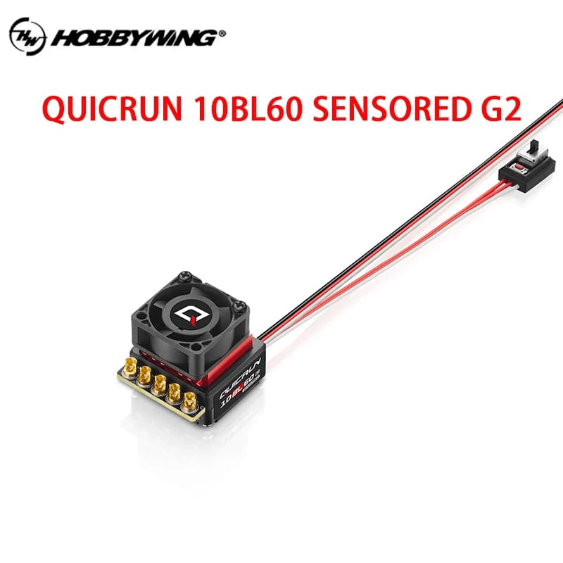 ESC senza spazzole con sensore originale Hobbywing QuicRun 10BL60 SENSORED G2 per auto da corsa RC 1/10