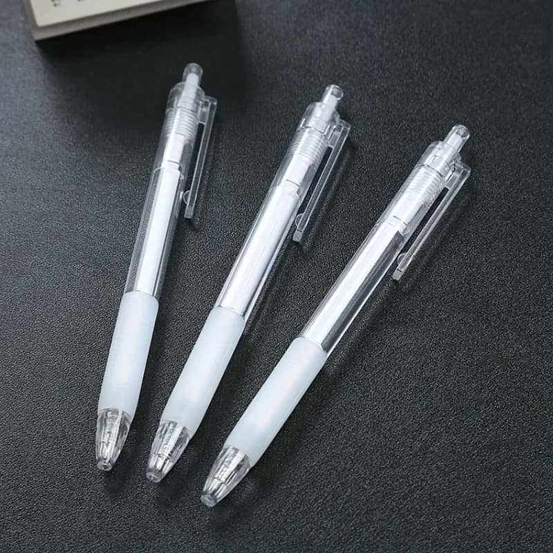 50 pezzi Press The Gel Pen Trasparente 0,5 mm Nero Cancelleria per ufficio Penna rimbalzo Press Signature