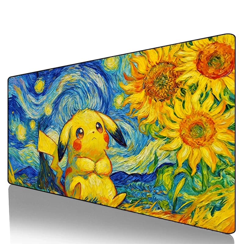 Tappetino per mouse Pokemon Pikachu Gengar Cool Gamer Accessori da gioco Tappetino per tastiera veloce Tappetino per tastiera in gomma con bordo bloccabile Tappetino per mouse per laptop
