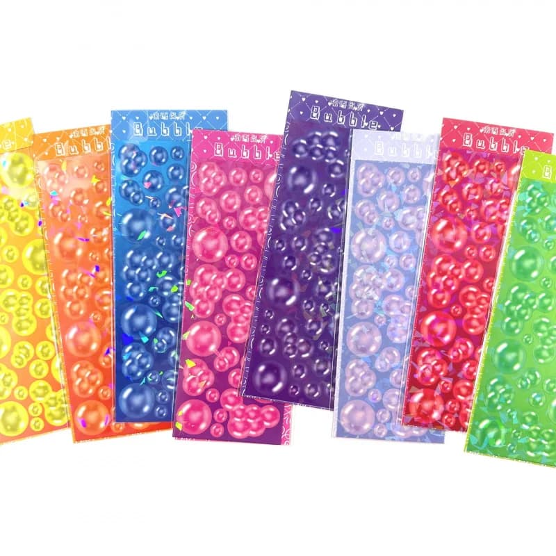 1/8 pezzi adesivi a bolle carine con glitter laser conto a mano diario notebook pianificatore scrapbook stella carta fotografica adesivi decorativi fai da te