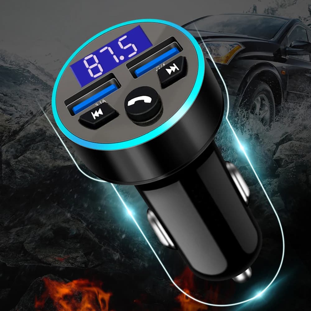Trasmettitore radio FM Bluetooth senza fili per auto USB Adattatore per caricabatterie radio MP3 per auto Trasmettitore FM Lettore MP3 per auto Lettore FM doppio USB