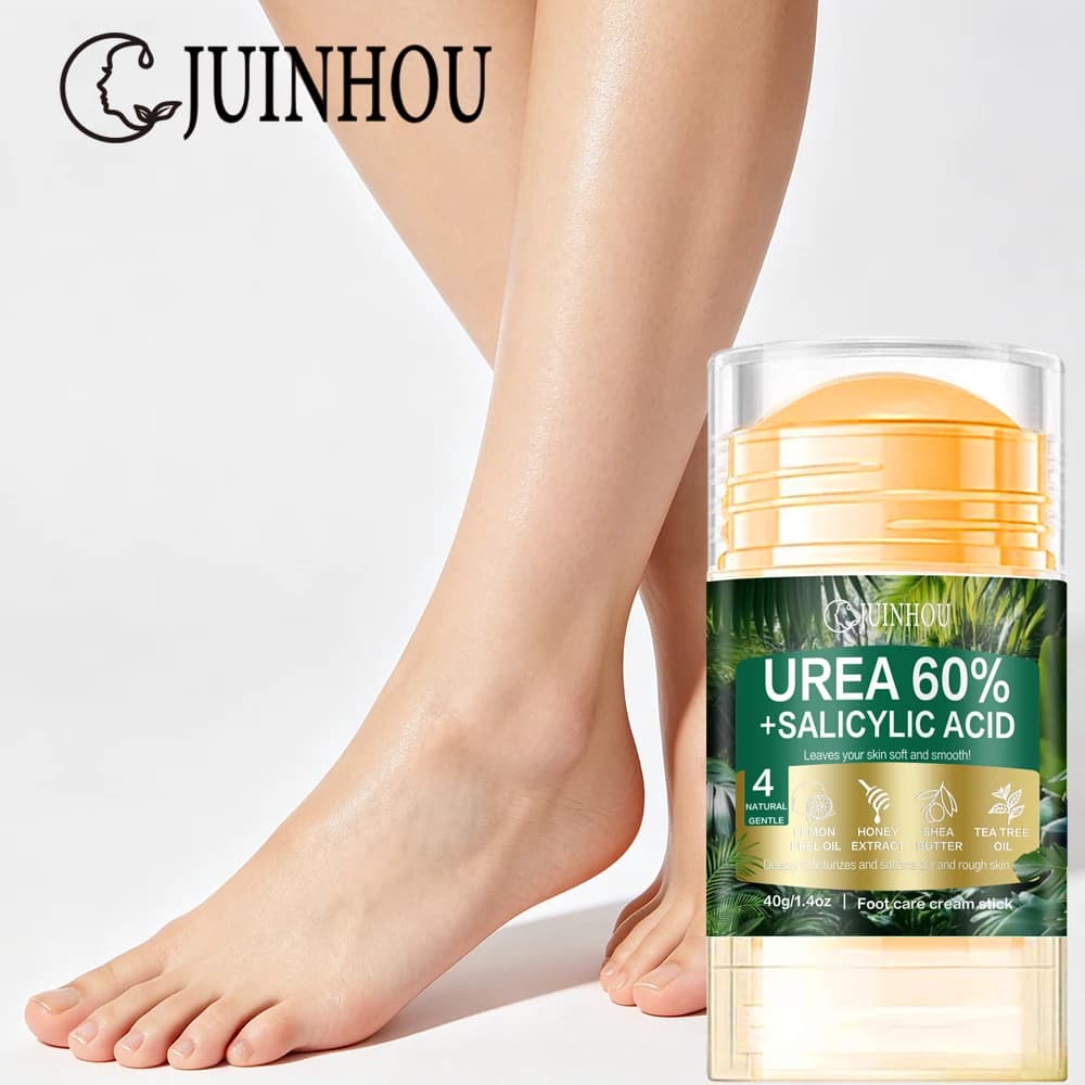 JUINHOU 40g Urea 60% Portable Foot Care Cream Stick, Moisturize Repair Rough Heel Dry Pure Natural Plants Gently Softens Dead