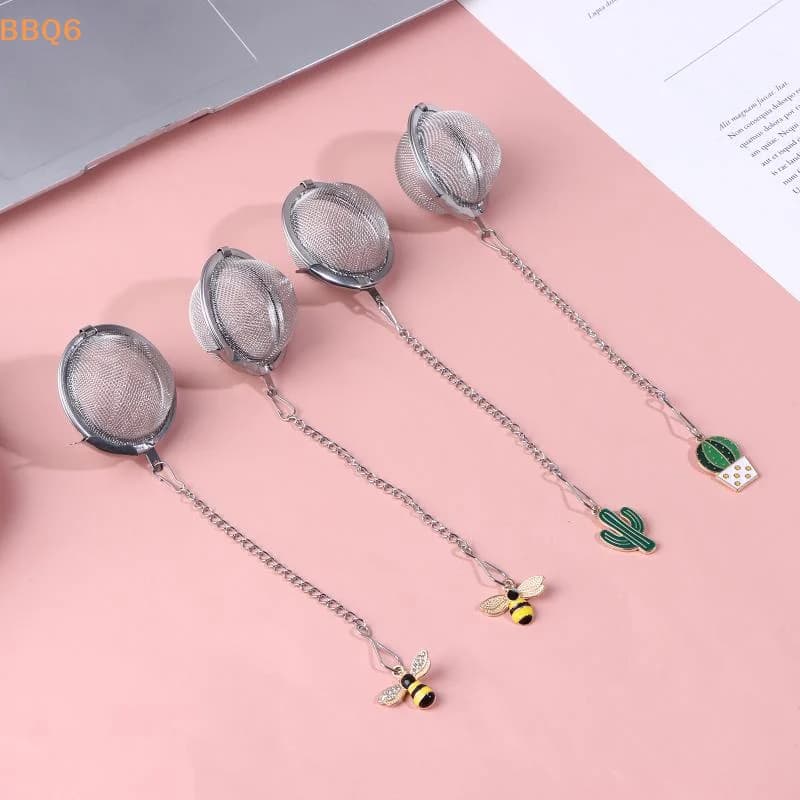 *2Pcs Stainless Steel Tea Infuser Butterfly Bee Heart Plant Chain Tea Filter Mesh Ball Tea Strainer Coffee Herb Spice Diffuser
