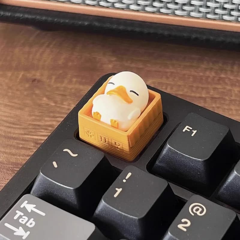 Cute duck cups Design original Animal duck cups cartoon for mechanical keyboard Custom resin crafted cups Gifts
