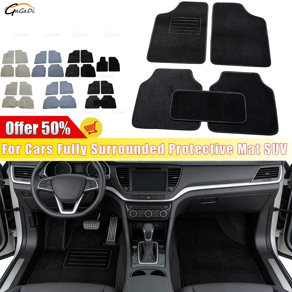 Tappetini auto universali per SUV, completamente avvolgenti e protettivi, in PVC ignifugo e poliestere antiscivolo.