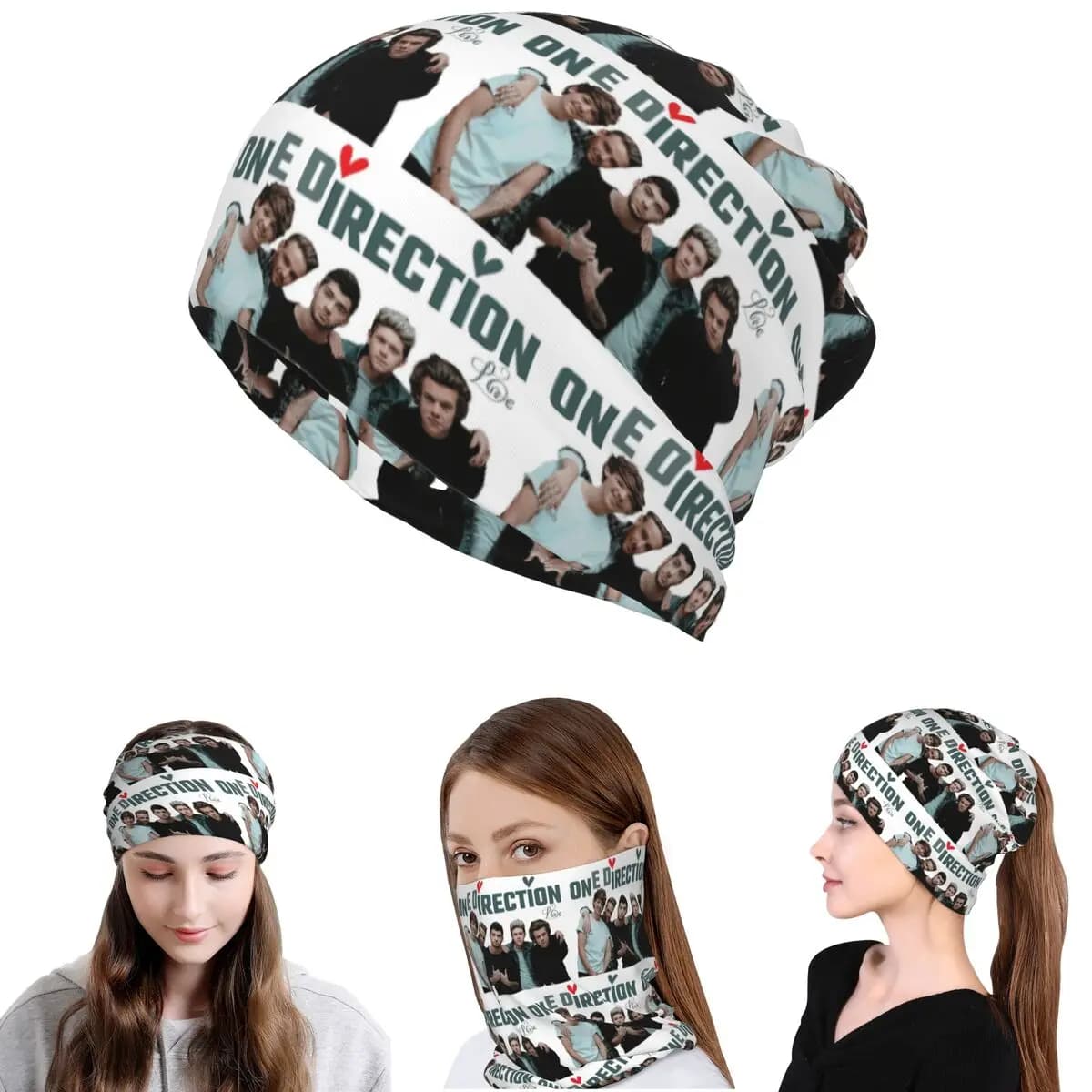 One Direction Love Bandana Copricollo Sciarpa Multifunzione Copricapo Berretto Unisex Adulto Invernale