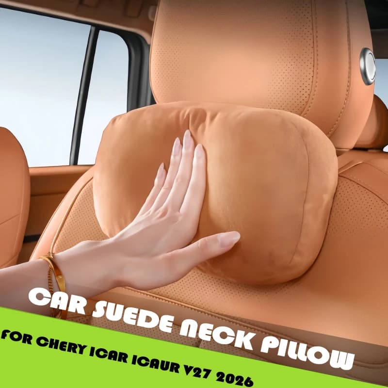 Car Suede Neck Pillow Fit for Chery ICAR ICAUR V27 Modified Car Seat Suede Lumbar Support Lumbar Pillow Car Interior Accessories
