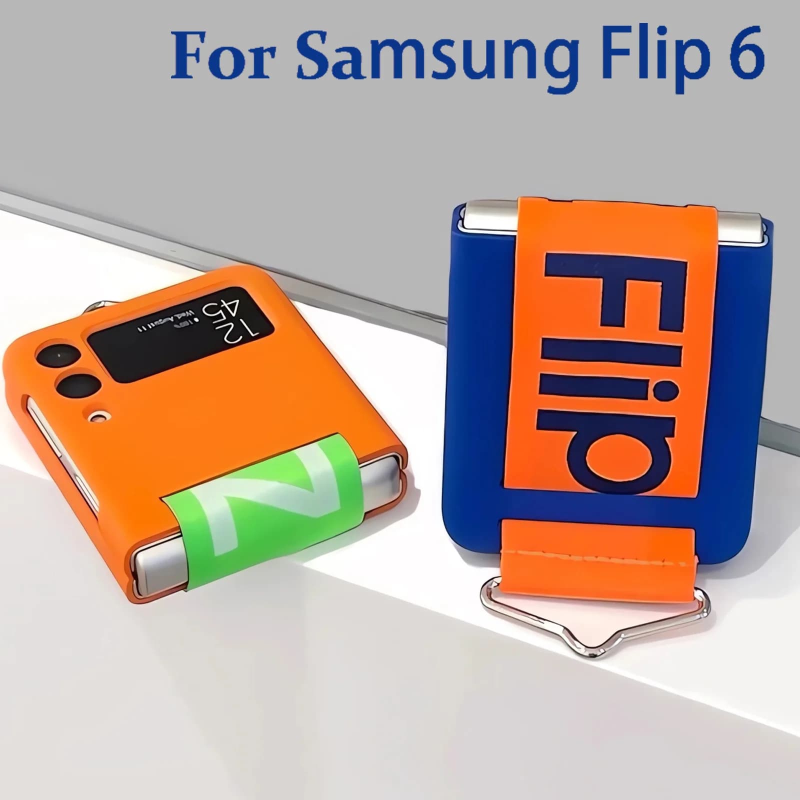 Custodia con cinturino da polso per Samsung Galaxy Z Flip 7 3 4 5 6 5G ZFlip4 ZFlip5 ZFlip6 Anello da polso Custodia protettiva pieghevole di lusso