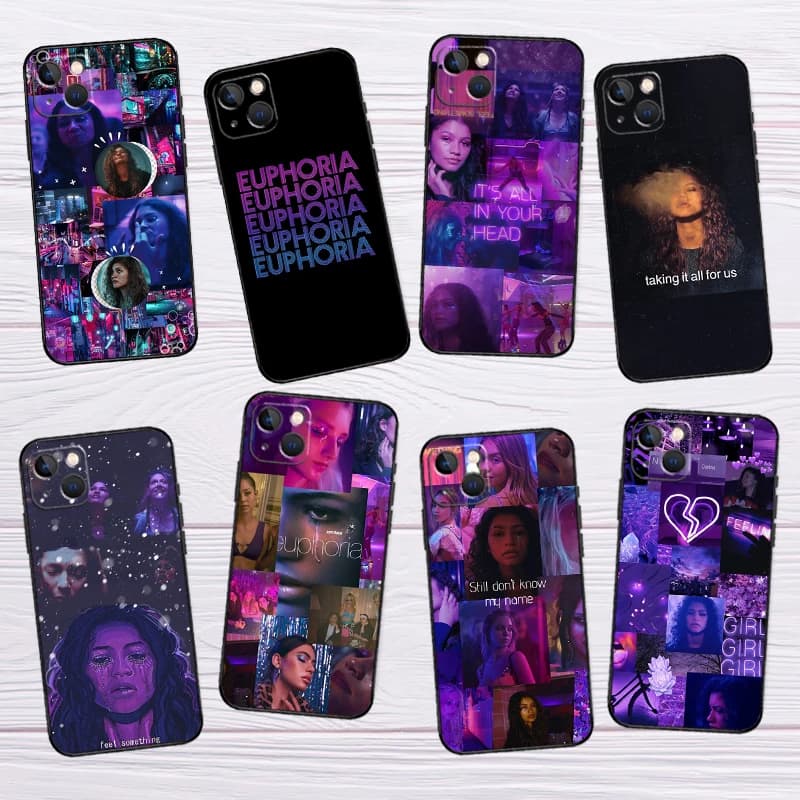 American TV Euphoria Zendaya Rue Phone Case For iPhone 15 14 13 12 11 16 17 Pro Max 15 16 Plus 16E 13 mini 17 Air Cover Coque