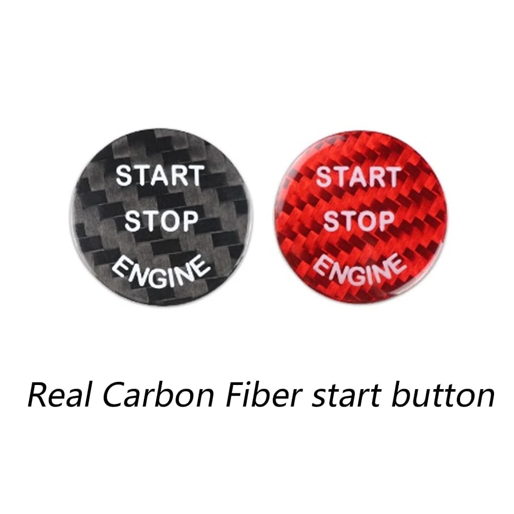 For BMW F series F0x F1x F2x F3x F3x Real Carbon Fiber Car start button Stick on Type Sticker