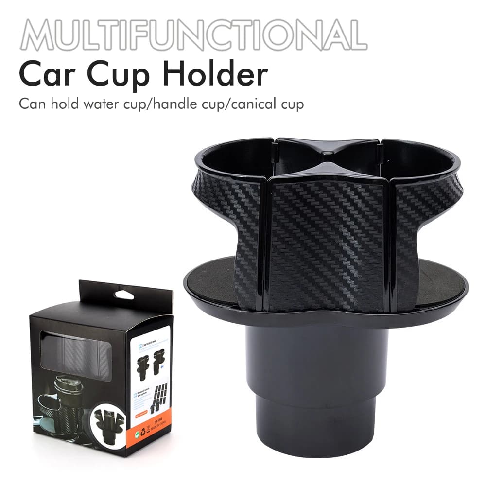 Portabicchieri Multifunzionale 2-in-1 per Auto con Design ad Apertura a Scatto, Base Antiurto, Regolabile Sinistra/Destra