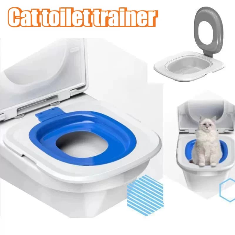 Guida per WC riutilizzabile per gatti Allenatore per WC per gatti Vassoio per sabbia per WC per gatti Tappetino per addestramento per vaso di sabbia Strumento per sedile per pulizia per addestramento per WC per gatti