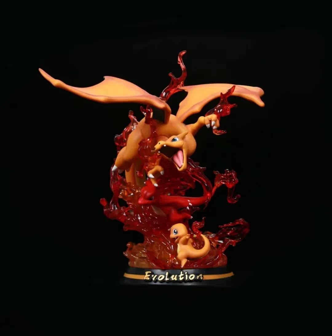 Anime Pokemon Charmander Charizard Evolution Ver. GK PVC Action Figure Statue modello da collezione bambini illuminano giocattoli regali per bambole