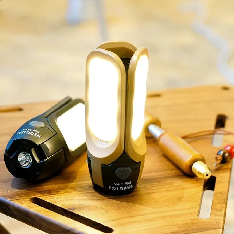Lampada Solare a Tre Pannelli LED per Campeggio, Luce d'Atmosfera per Tenda, Vendita Calda