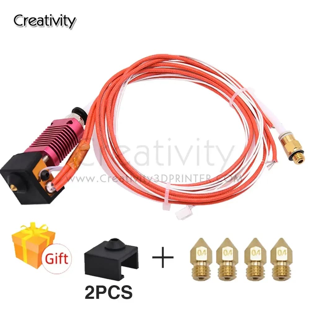 Kit hot end estrusore MK8 per Ender 3, kit ugello, accessori stampante 3D, tubo in teflon, ugello, blocco riscaldante, gola