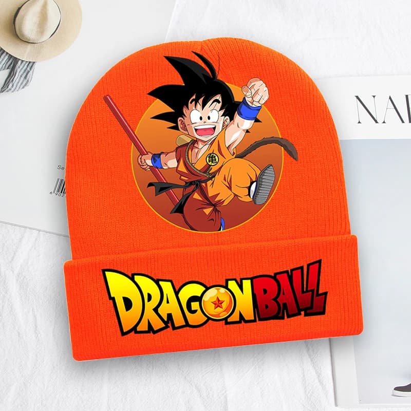 Cappello Lavorato a Maglia per Bambini con Stampa Anime Dragon Ball, Berretto Invernale Casual Caldo per Ragazzi, Accessori per Ciclismo all'Aperto, Regalo per Bambini