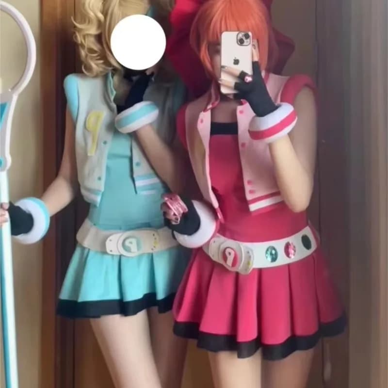 Nuovo costume Blossom Buttercup Bubbles con cintura Set Powerpuff Costume cosplay per ragazze Set vestito operato da Halloween