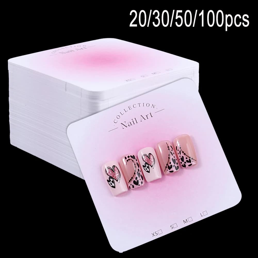 20/30/50/100pcs 6.5x6.5cm Nail Art Display Card Press-on Unghie Imballaggio Bordo di Carta Manicure Unghie Finte Display Decor pacchetto di carta